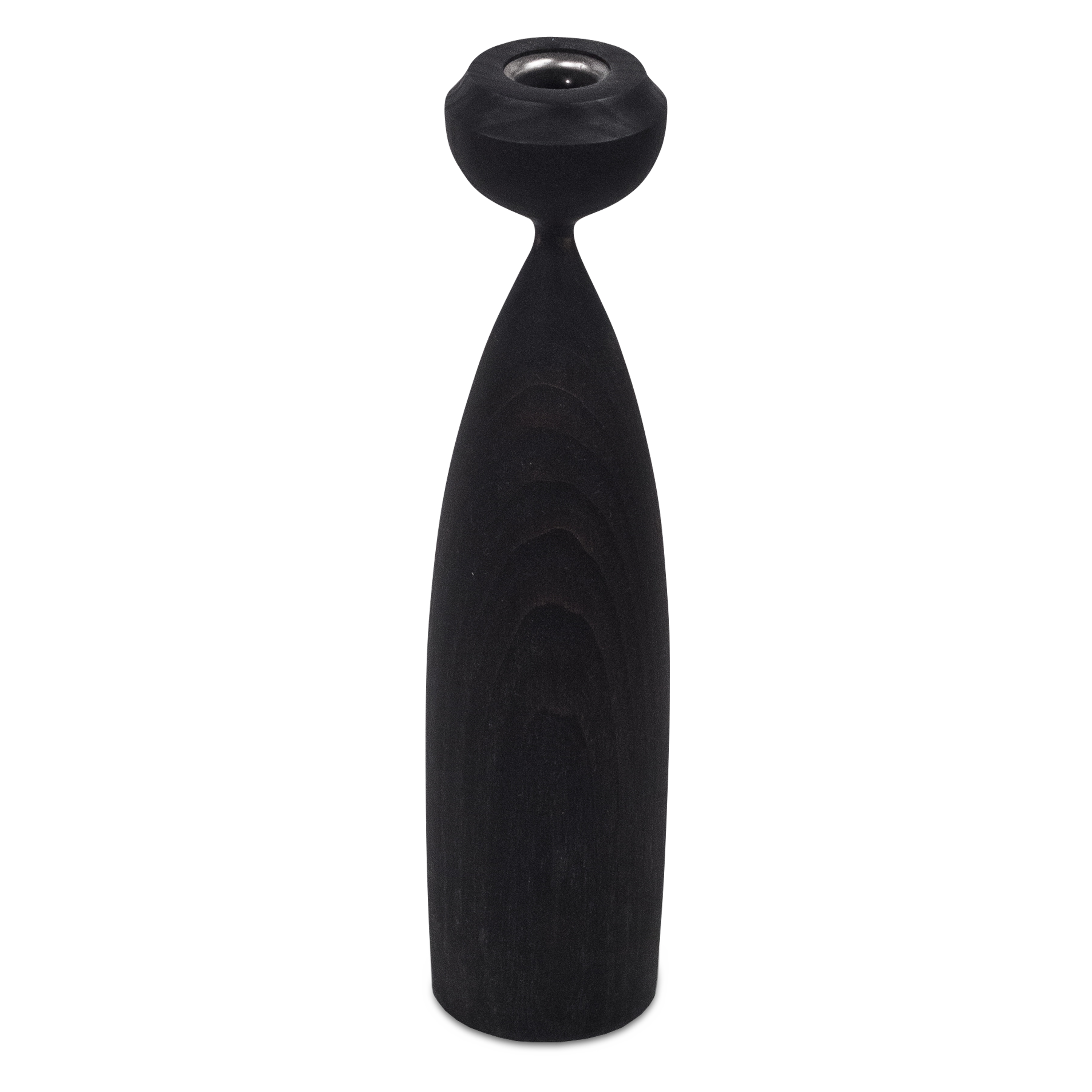 The Lotta candleholder illustrates a breathtaking combination of mid-century modern flavour and natural styling in its beautiful ebonized ash wood shape - emphasizing luxurious lin