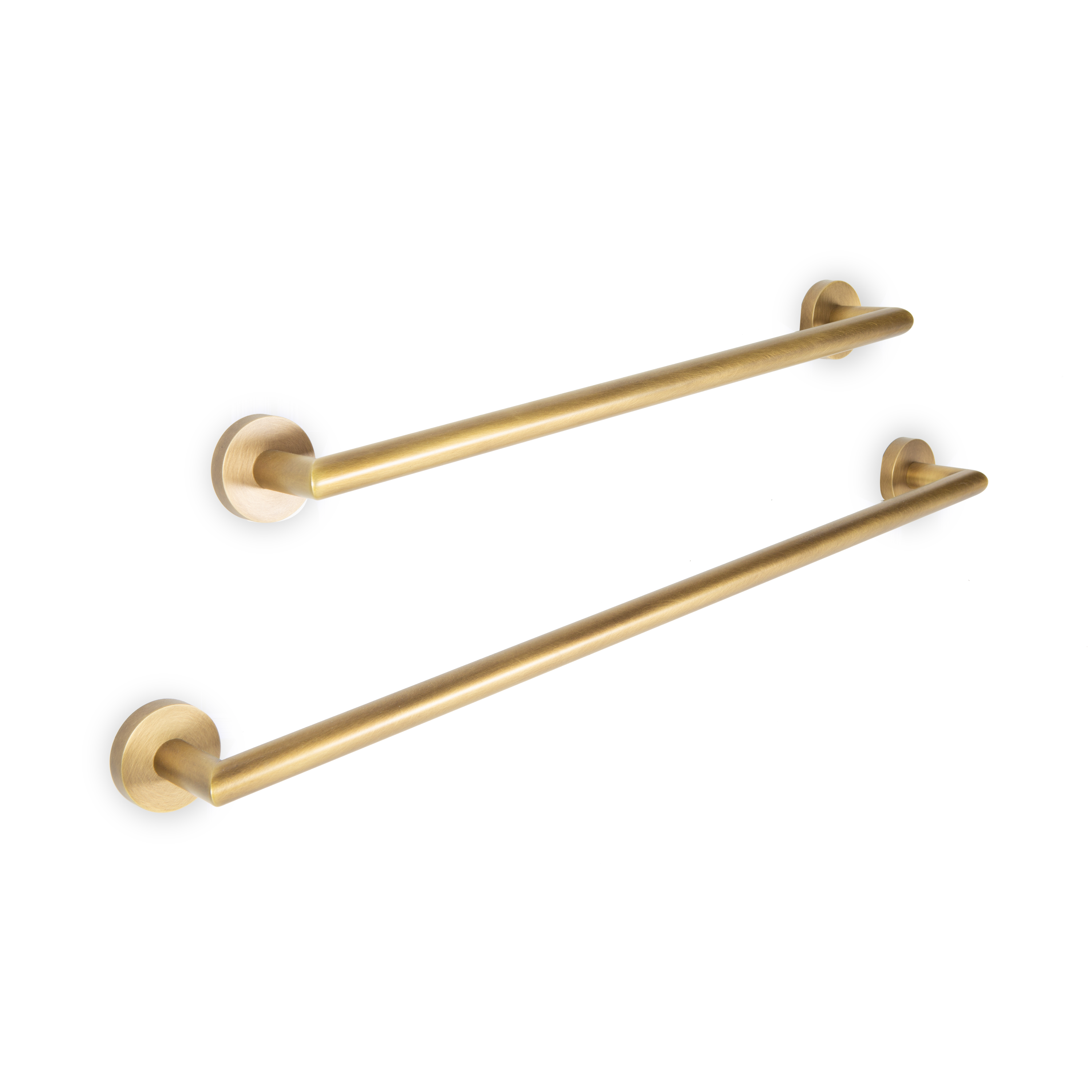 A cylindrical towel bar available in 18" or 24" lengths.