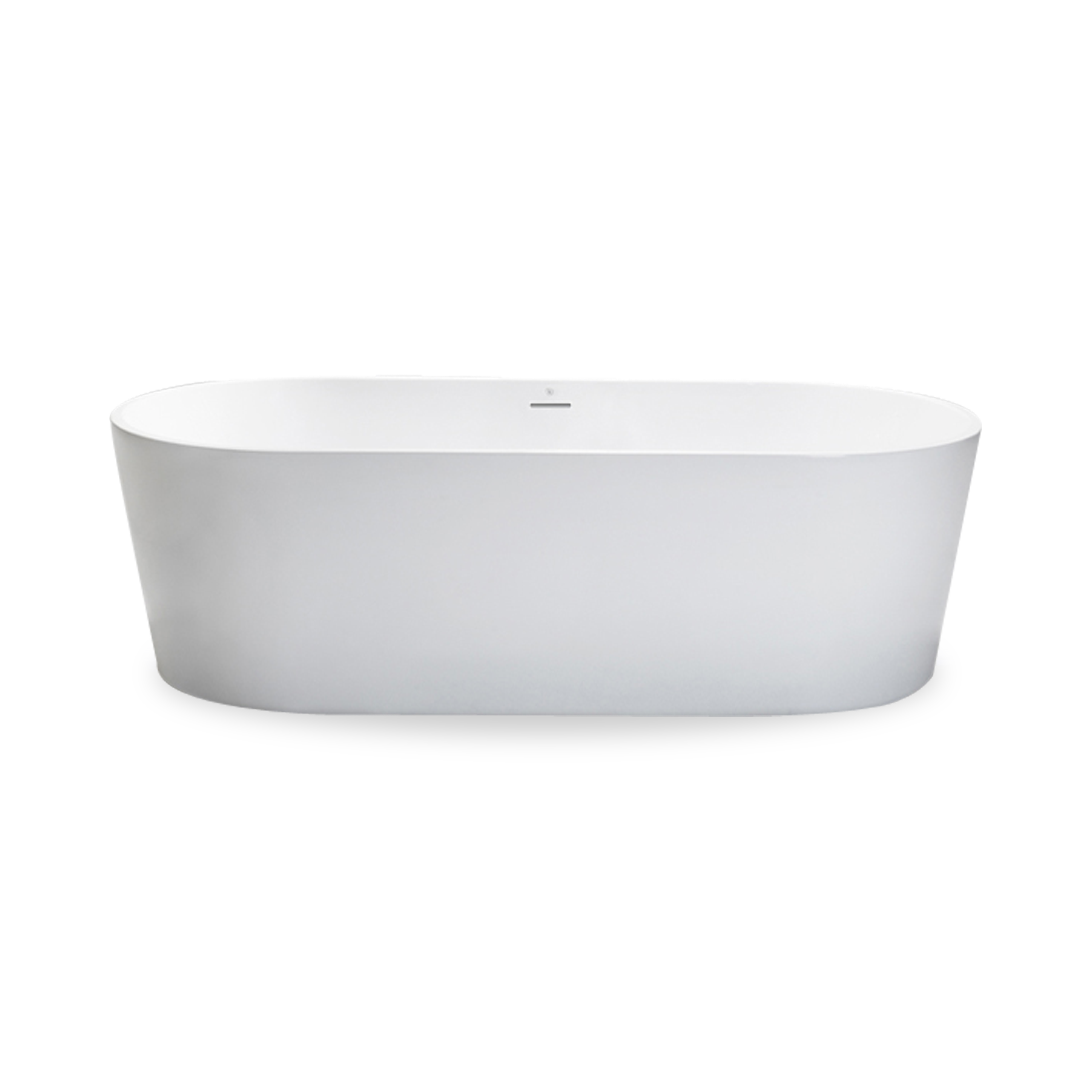 Designed with a sleek, thin profile rim, the classic soft curves of this freestanding acrylic bath lend a sophisticated edge to any modern or transitional bathroom.