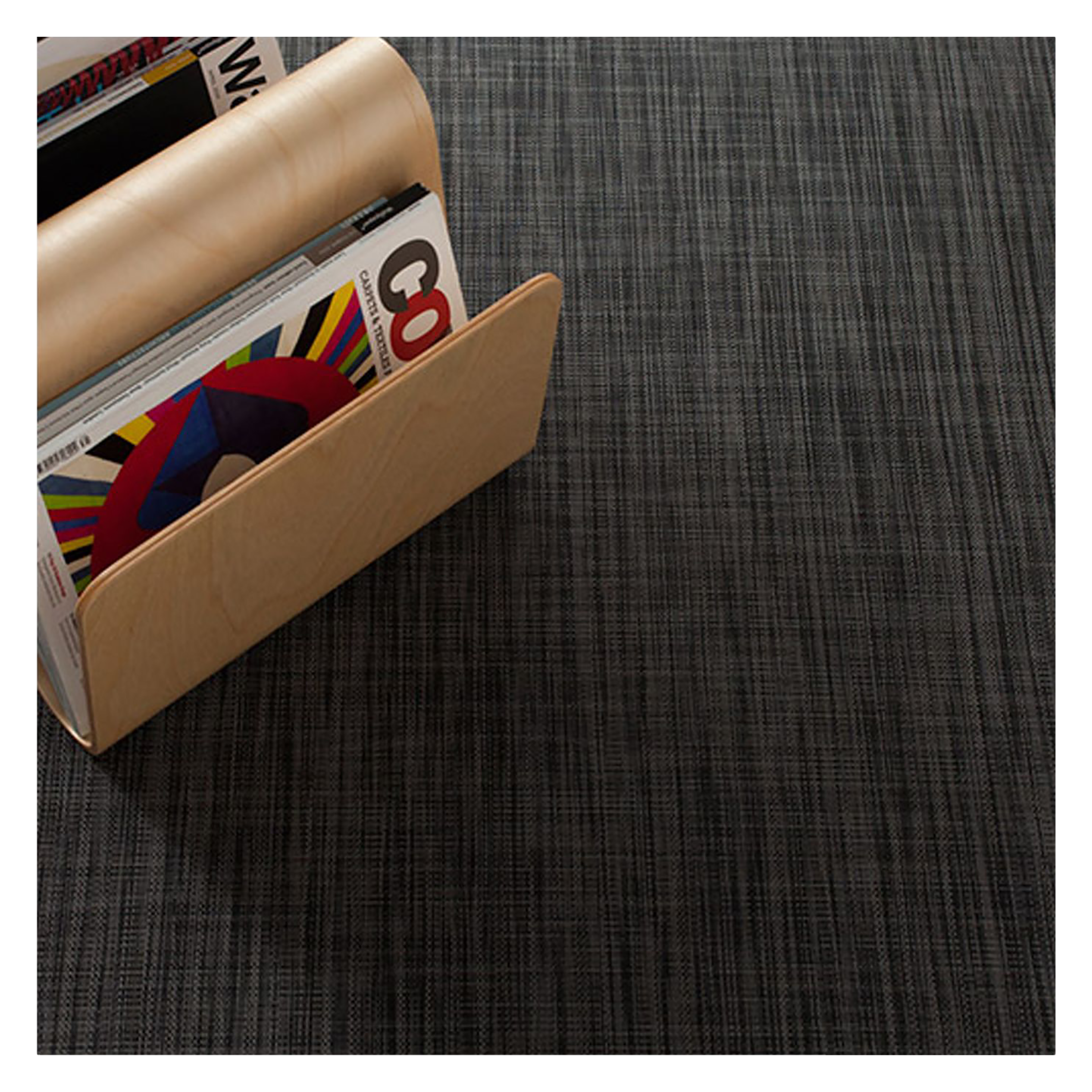 Ikat is a weave that was designed exclusively for flooring and is being introduced in a whitened gold and silver.