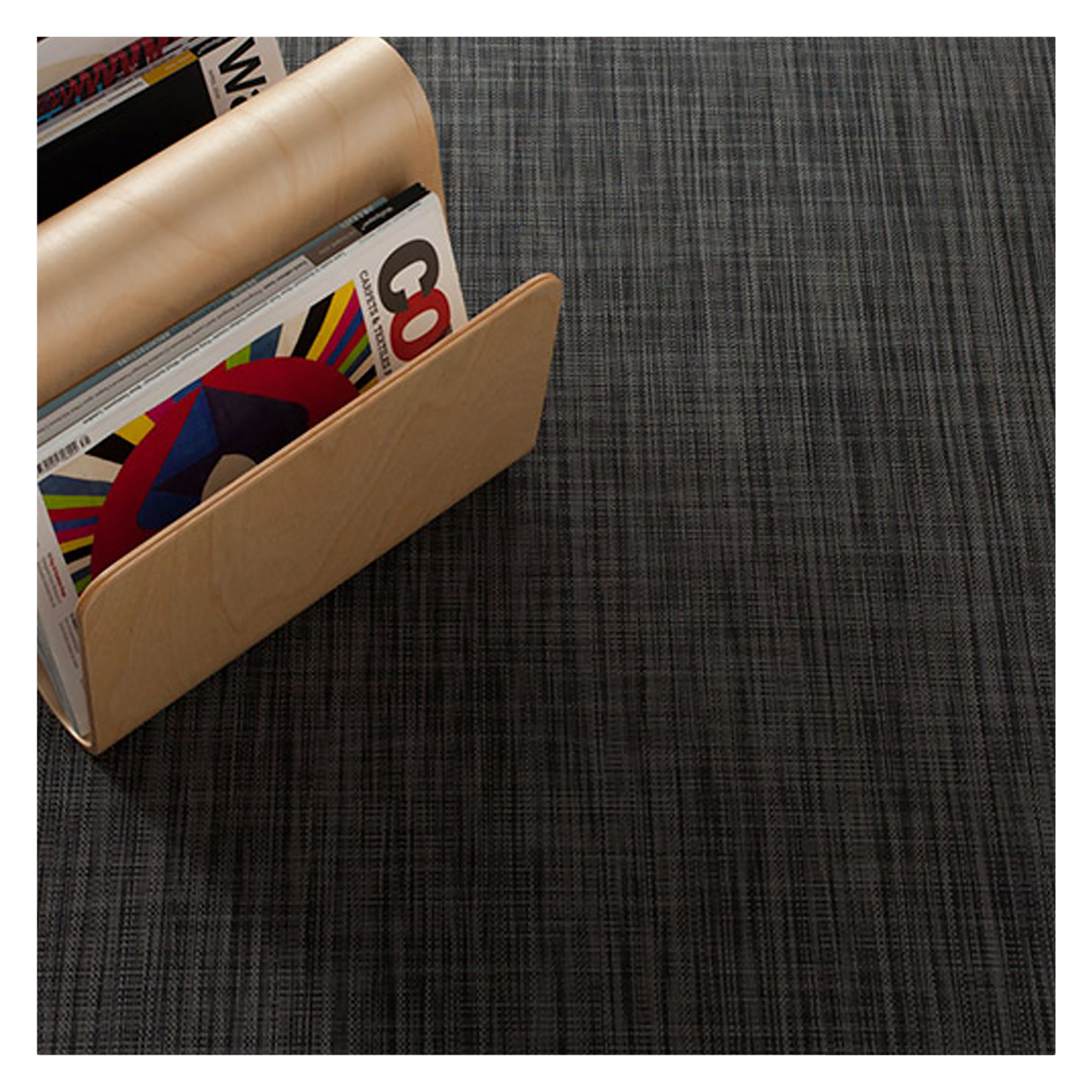 Ikat is a weave that was designed exclusively for flooring and is being introduced in a whitened gold and silver.