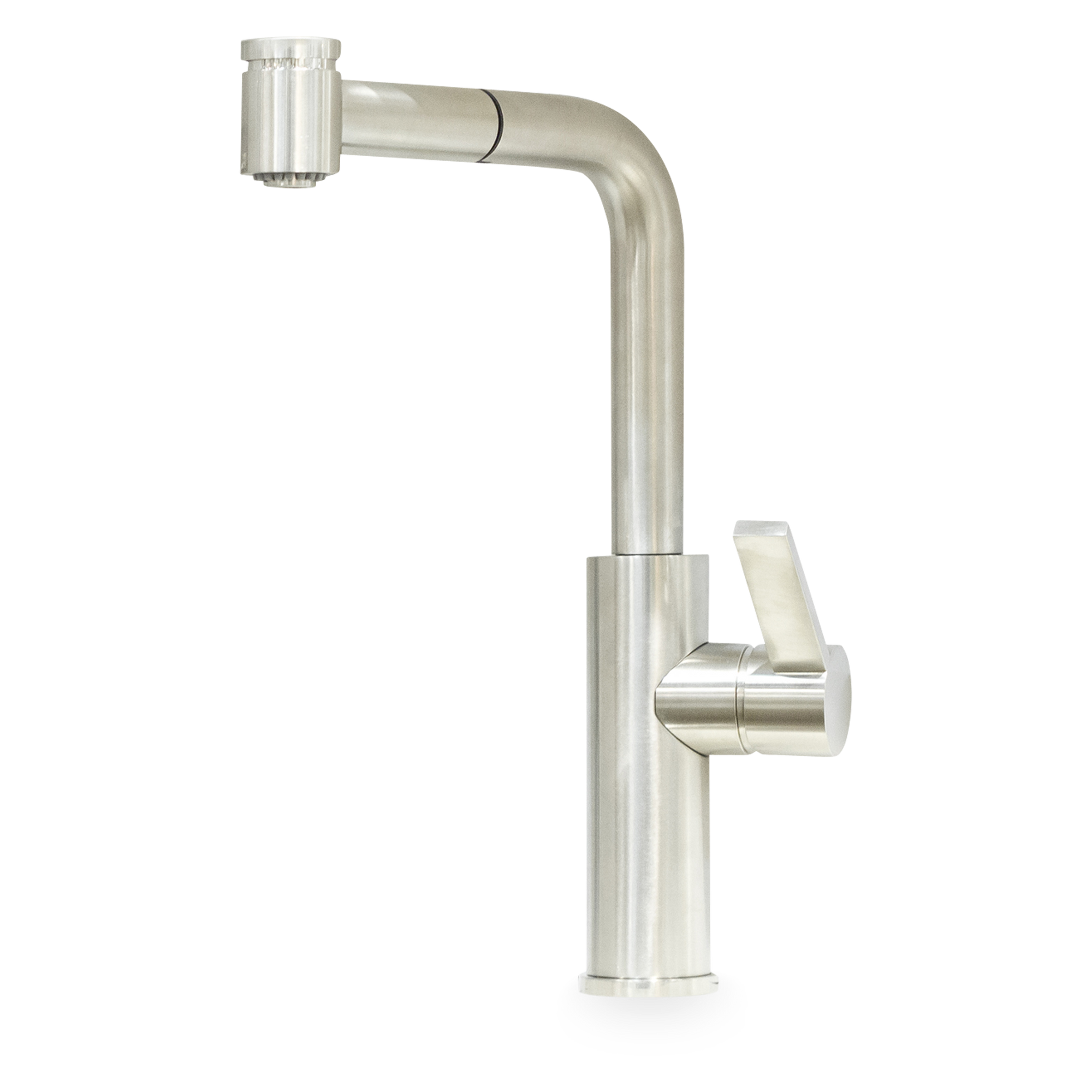 The Irving kitchen faucet is sleek and contemporary, featuring a pull-out spray and single lever handle.