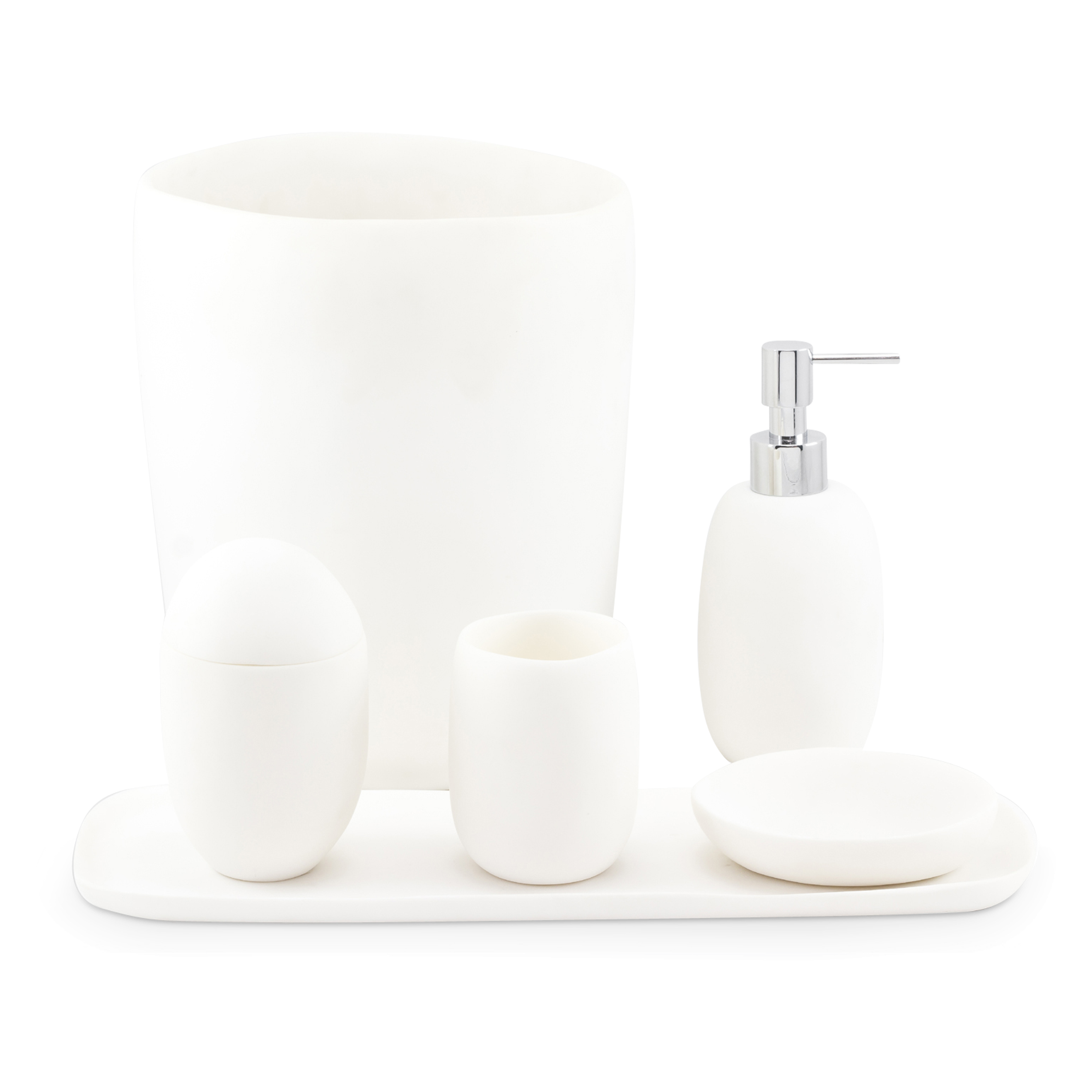 The Resin collection is a  modern set of home accessories made of resin.