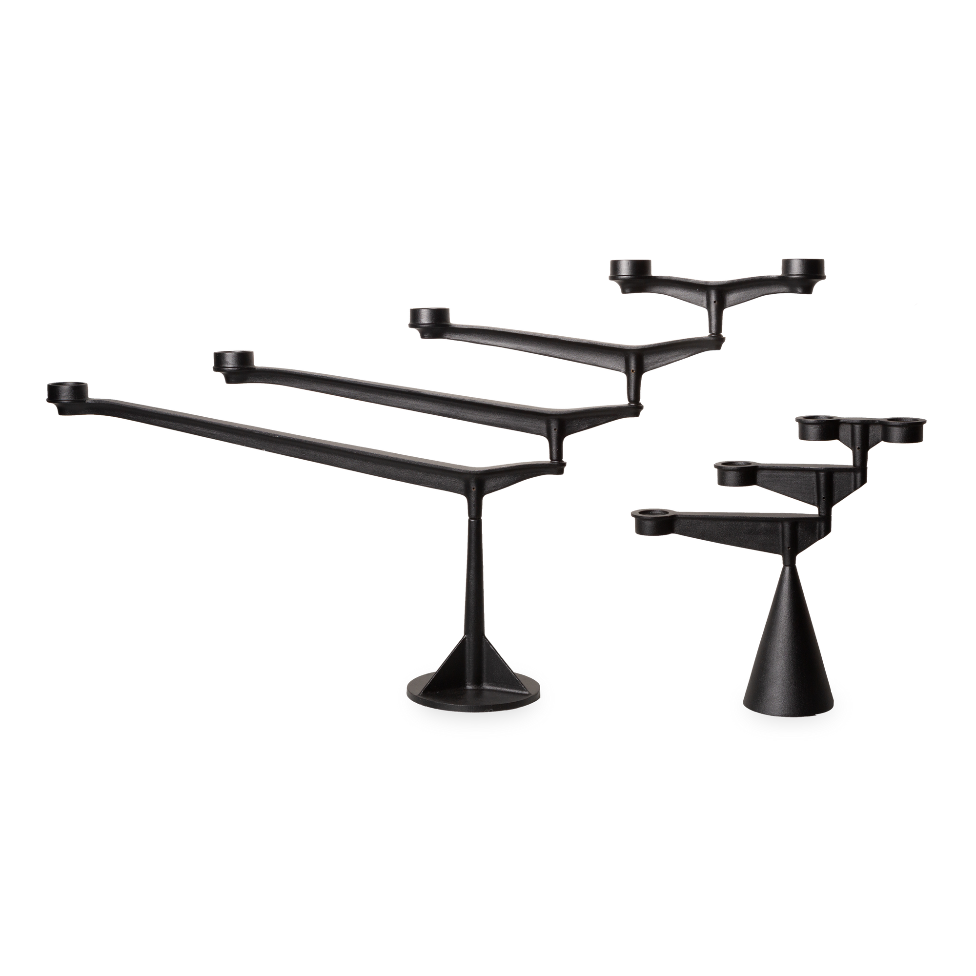 The Spin Candleholders are an industrial-strength piece of table-top engineering designed to act as a kinetic centerpiece and produce infinite arrangements.